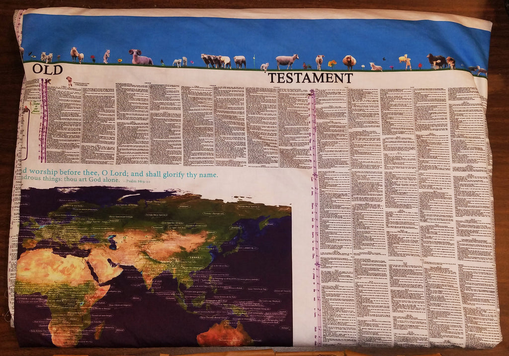 Bible Blanket fabric (Old Testament only) inch quilt -on back order (message for availability)